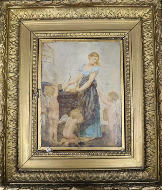 A gilt gesso frame housing a triptych mirror